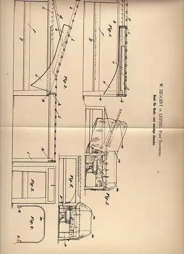 Original Patentschrift - W. Zeggert in Thonberg , Leipzig , 1894 , Bank für Operation , Massage , Sonnenbad !!!