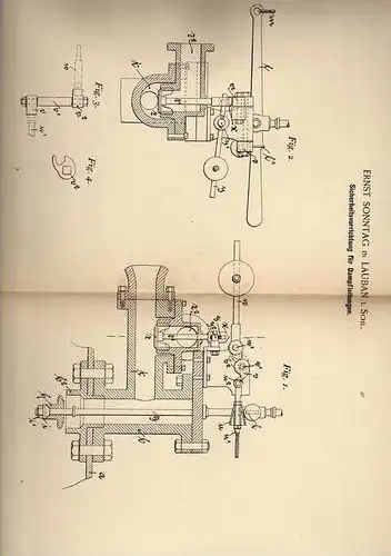 Original Patentschrift - E. Lauban i. Schl., 1894 , Sicherheitsvorrichtung für Dampfleitungen , Dampfmaschine !!!