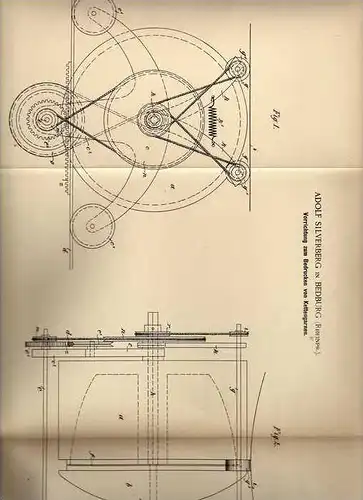 Original Patentschrift - A. Silverberg in Bedburg , 1894 , Druckmaschine für Kettengarn  !!!