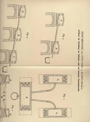 Original Patentschrift - O. Thiel in Kladno , 1894 , Flammofen , Eisenerzeugung , Eisen , Stahl !!!