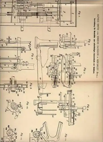 Original Patentschrift - A. Smith in Keighley , England , 1901 , Webstuhl , Weberei , Weben !!!