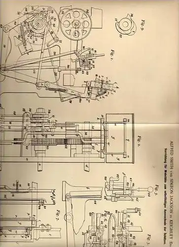 Original Patentschrift - A. Smith in Keighley , England , 1901 , Webstuhl , Weberei , Weben !!!