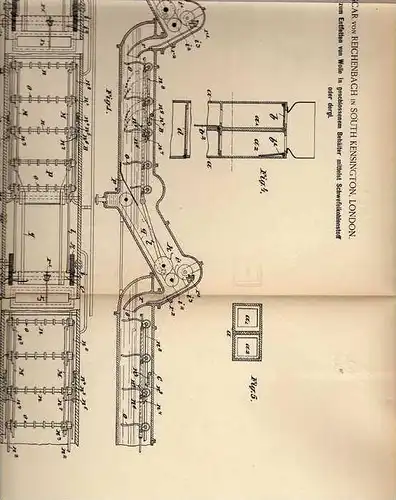 Original Patentschrift - Graf v. Reichenbach in South Kensington , 1894 , Apparat zum Entfetten von Wolle , Spinnerei !!