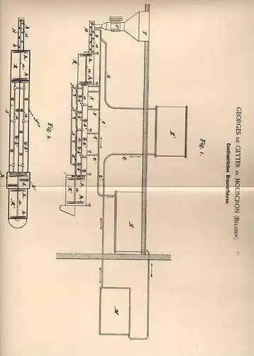 Original Patentschrift - G. de Geyter in Mouscron , 1893 , Brauverfahren , Brauerei , Bier , Alkohol !!!