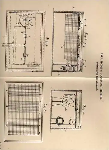 Original Patentschrift - Schiffsmanöver - Registrierapparat , 1901 , P. Horn in Hamburg - Eilbeck , Schiff !!!