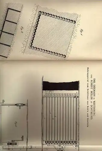Original Patentschrift - E. Diekmann in Westerburg und Dortmund , 1887 , Bohrapparat für Kohle und Gestein , Bergbau !!!