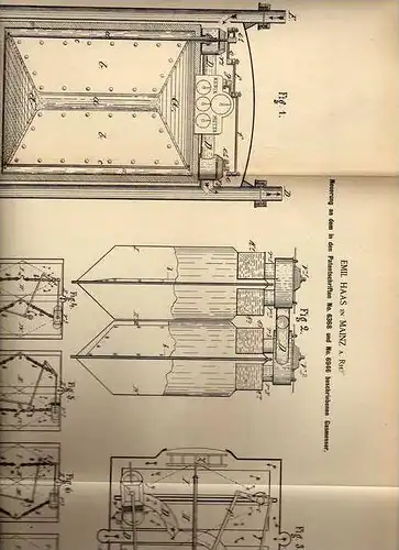 Original Patentschrift - Gasmesser , 1887 , E. Haas in Mainz a. Rh. , Gaszähler , Gaswerk , Gas !!!