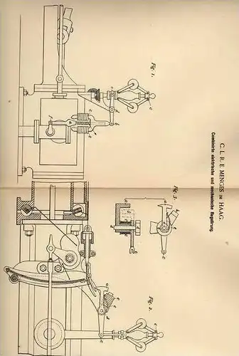 Original Patentschrift - C. Menges im Haag , 1887 , Regulierung für Beleuchtungsanlagen , Beleuchtung !!!