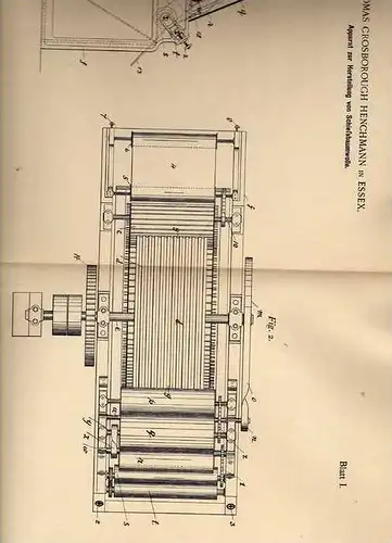 Original Patentschrift - T. Henchmann in Essex , 1899 , Schießbaumwolle Apparat !!!