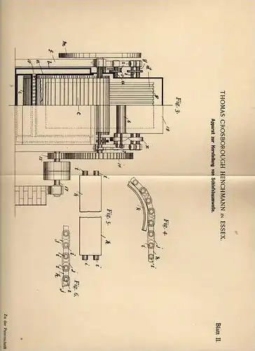 Original Patentschrift - T. Henchmann in Essex , 1899 , Schießbaumwolle Apparat !!!