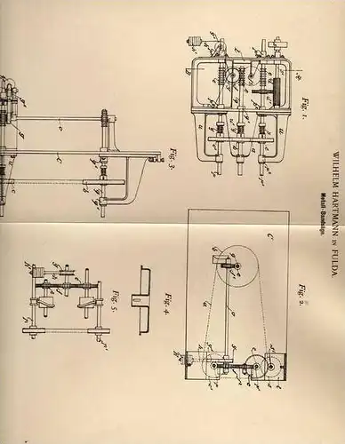 Original Patentschrift - W. Hartmann in Fulda , 1899 , Metall - Bandsäge , Säge , Schlosserei !!!