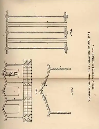 Original Patentschrift - A. Hompel in Recklinghausen , 1899 , fahrbare Becherwerke für Silo , Landwirtschaft , Agrar !!