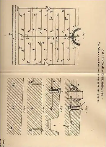 Original Patentschrift - C. Lindnau in Königsberg i. Pr., 1900 , Ent- und Bewässern von Boden , Landwirtschaft  !!!