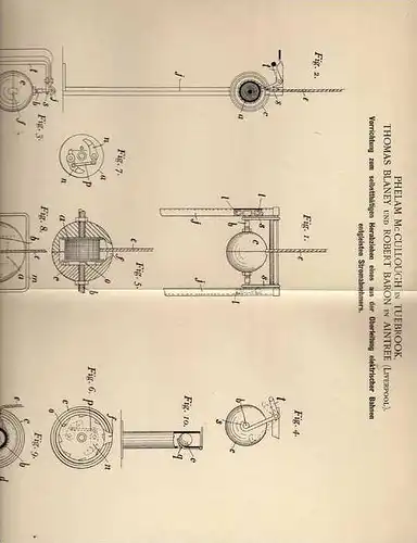 Original Patentschrift - R. Baron in Tuebrook und Aintree , 1901 , Strassenbahn , Eisenbahn , Apparat !!!