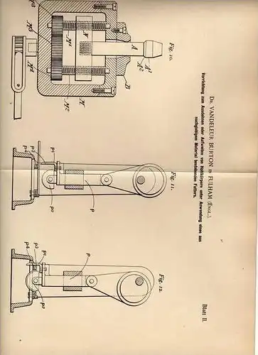 Original Patentschrift - Dr. Burton in Fulham , 1900 , Apparat zum Ausdehnen und Aufweiten !!!