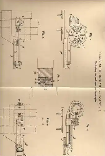 Original Patentschrift - F. Schirdewahn in Forst i.L., 1900 , Maschine zum Abdrehen von Kurbelzapfen !!!