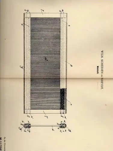 Original Patentschrift - W. Scheeren in Rheydt , 1900 , Webblatt für Webstuhl , Weberei , Weber , Mönchengladbach !!!