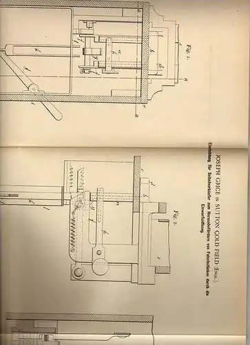 Original Patentschrift - J. Grice in Sutton Cold Field , 1900 , Falschgeld Auswerfer für Selbstverkäufer , Automat !!!
