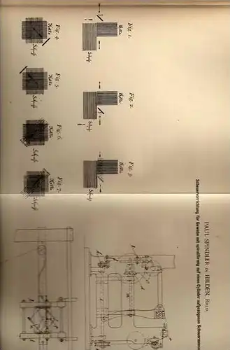 Original Patentschrift - P. Spindler in Hilden , 1899 , Scheuermaschine für Gewebe , Textilien !!!