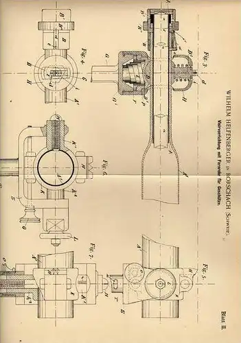 Original Patentschrift - W. Helfenberger in Rorschach , 1898 , Zielfernrohr für Geschütz , Kanone , Fernrohr !!!