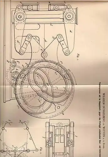 Original Patentschrift - W. Dünkelberg in Witten a.d. Ruhr , 1899 , Trockenpresse , Presse !!!
