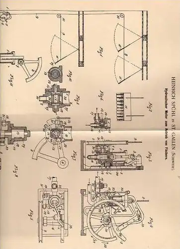 Original Patentschrift - H. Spühl in St. Gallen , 1900 , hydr. Motor für Fächer !!!