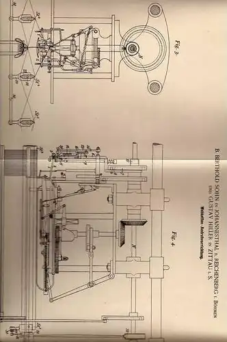 Original Patentschrift - G. Hiller in Johannesthal und Zittau , 1900 , Webstuhl , Webketten , Weberei !!!