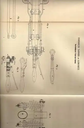 Original Patentschrift - F. Tanner in Lobositz , 1887 , verstellbarer Sattel für Fahrrad !!!