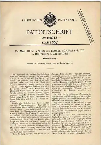 Original Patentschrift - Dr. Herz in Dotzheim b. Wiesbaden , 1901 , Knetmaschine , Bäckerei !!!