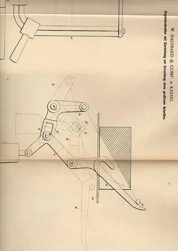 Original Patentschrift - W. Halsband in Kassel, 1896, Ziegelabschneider , Dachdecker , Ziegel !!!