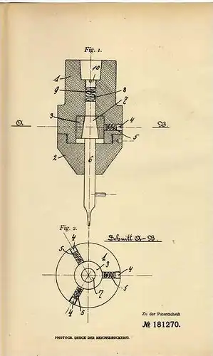 Original Patentschrift - F. Lövenich in Bockenheim , Frankfurt a.M., 1906 , Futter für Drehmaschine , Bohrmaschine  !!!