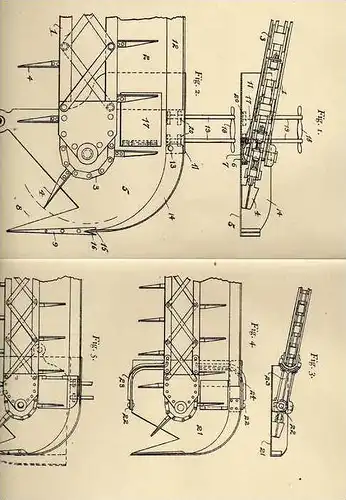 Original Patentschrift - fahrbarer Bagger , Förderband , 1903 , Bergbau , Bergwerk , W. Hamilton in Columbus , USA !!!