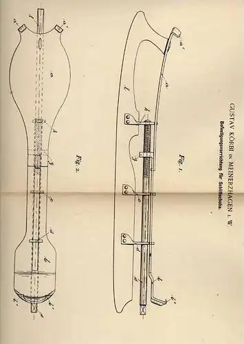 Original Patentschrift - G. Körbi in Meinerzhagen i.W., 1897 , Schlittschuhe , Eiskunstlauf , Eislauf !!!