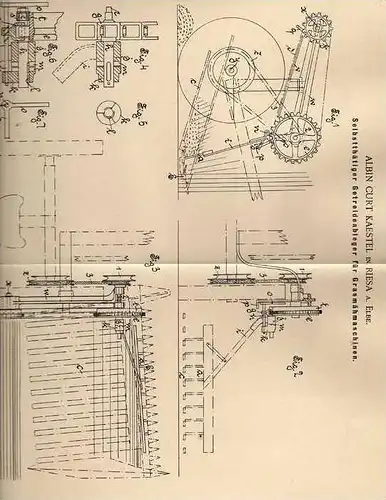 Original Patentschrift - A. Kaestel in Riesa a. Elbe , 1901 , Grasmähmaschine , Mähmaschine !!!