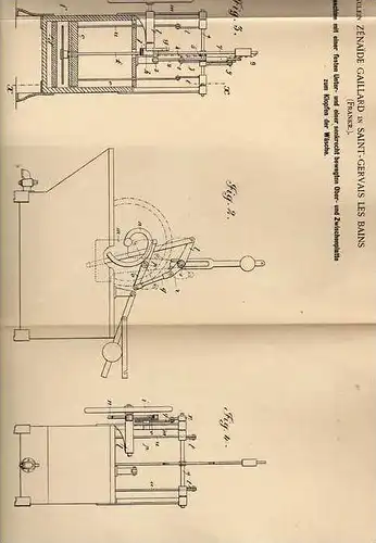 Original Patentschrift - Z. Gaillard in Saint - Gervais les Bains , 1900 , Waschmaschine !!!