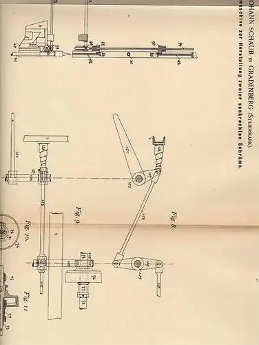 Original Patentschrift - J. Schaub in Gradenberg b. Köflach , Steiermark , 1896, Schrämmaschine , Bergbau , Bergwerk  !!