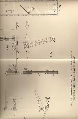 Original Patentschrift - J. Schaub in Gradenberg b. Köflach , Steiermark , 1896, Schrämmaschine , Bergbau , Bergwerk  !!