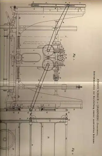 Original Patentschrift - J. Schaub in Gradenberg b. Köflach , Steiermark , 1896, Schrämmaschine , Bergbau , Bergwerk  !!