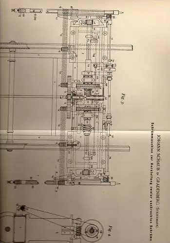 Original Patentschrift - J. Schaub in Gradenberg b. Köflach , Steiermark , 1896, Schrämmaschine , Bergbau , Bergwerk  !!