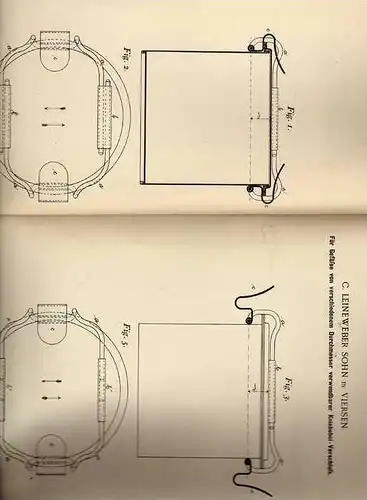 Original Patentschrift - C. Sohn in Viersen , 1897 , Kniehebel Gefäßverschluß !!!