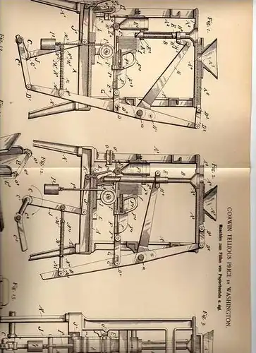 Original Patentschrift - Füllmaschine für Papierbeutel , 1901 , C. Price in Washington  !!!
