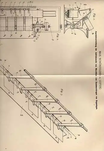 Original Patentschrift - Antriebswellen Vorrichtung für Maschinen , 1901 ,M. Schönfelder in Leipzig !!!