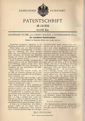 Original Patentschrift - L. Teubel in Sondernheim , Pfalz , 1900 , Schließer für Backofen !!!