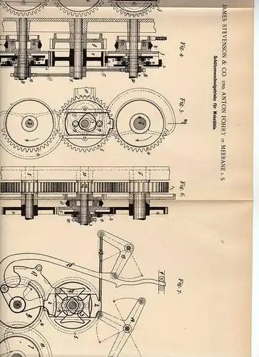 Original Patentschrift - A. Fohry in Meerane i.S., 1899 , Wechselgetriebe für Webstuhl , Weberei !!!