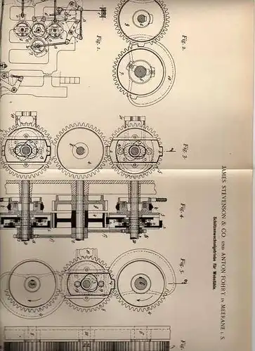 Original Patentschrift - A. Fohry in Meerane i.S., 1899 , Wechselgetriebe für Webstuhl , Weberei !!!