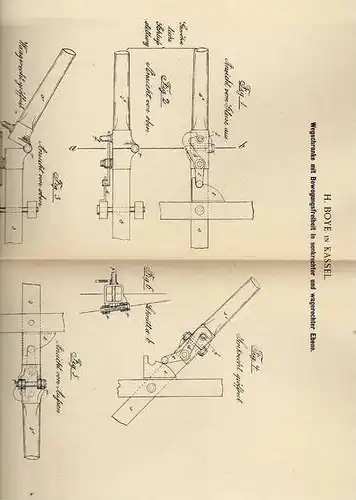 Original Patentschrift - H. Boye in Kassel , 1899 , Schranke , Sperrbaum !!!