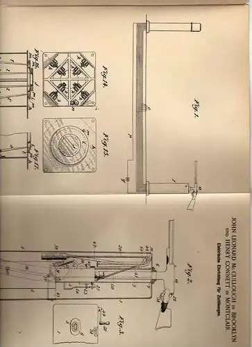 Original Patentschrift -  elektr. Zielübungsgerät , 1901, Gewehr , Pistole , H. Connet in Montclair u. Brooklyn !!!