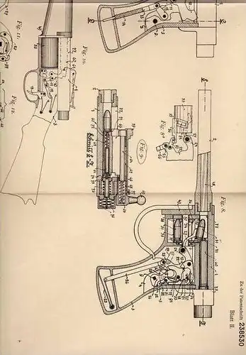 Original Patentschrift - Th. Kaesmann in Nürnberg , 1910 , Pistole , Revolver , Feuerwaffe !!!