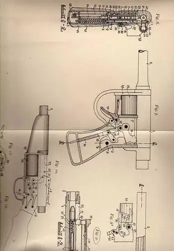 Original Patentschrift - Th. Kaesmann in Nürnberg , 1910 , Pistole , Revolver , Feuerwaffe !!!