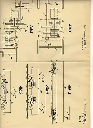 Original Patentschrift -  AEG in Berlin , 1936 ,  Antrieb für Triebfahrzeuge !!!